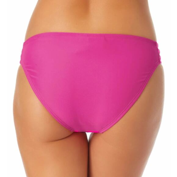 California Waves Strappy Hipster Bikini Bottom in Fuchsia NWT Size Medium - Picture 2 of 2